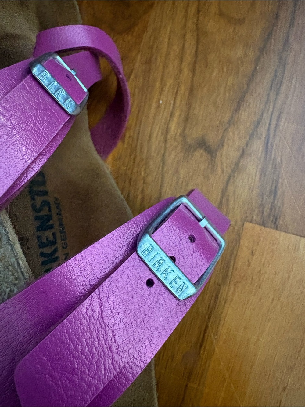 Birkenstock Women’s Fuchsia Multi-Strap Cork Sandals - Picture 7 of 14